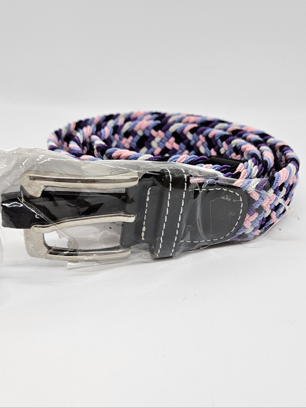 USG Women's Belt - Casual Stretch Belt Blk/Rose/Lilac
